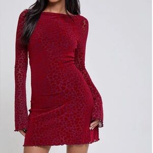 Urban Outfitters Red Long Sleeve Dress
